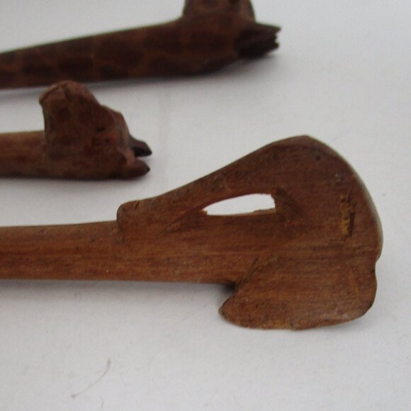 hand carved wooden salt spoons - Picture 3 of 6